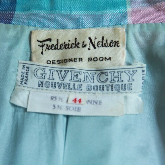 60's Givenchy summer tartan dress and suit, pastel colors - Picture 6 of 6